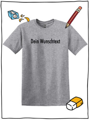 A-Z Wunschtext Shirt grau