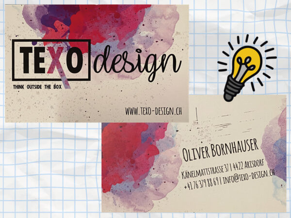 Visitenkarten von Texo-Design ganz nach deinen Wünschen kreieren