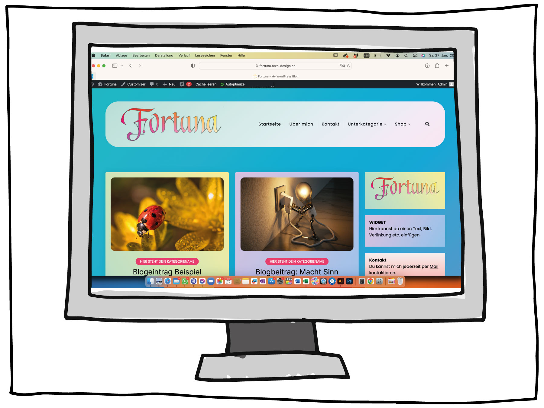 Webdesign Fortuna ist eine wunderschön und mehrfarbige Homepage von Texo-Design. Sie ändert ständig die Farbe