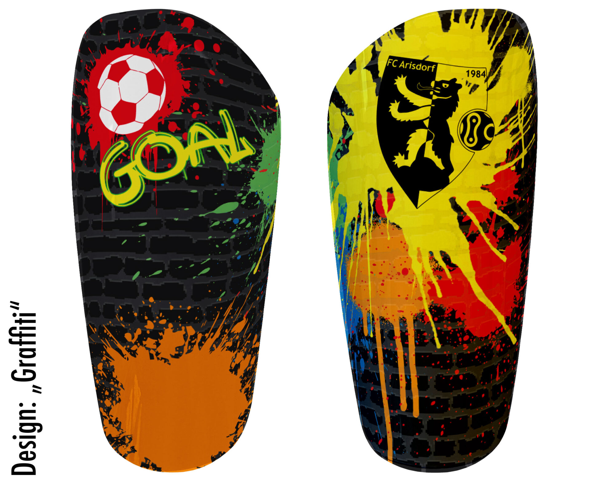 schienbeinschoner Graffiti von Texo-Design